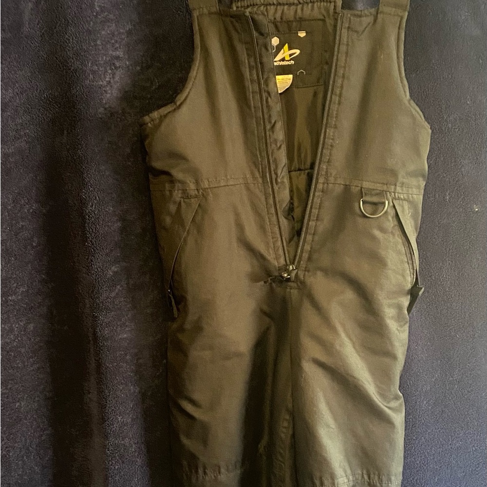 Athletech Kids Snow-Suit Overalls Size S/C 6/7 Black Ski Bib